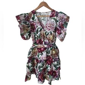Aura Floral Mini Dress - Tie Waist